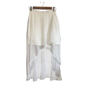 Finders High Low Skirt Women Size S White Excellent Sheer Layered Asymmetrical